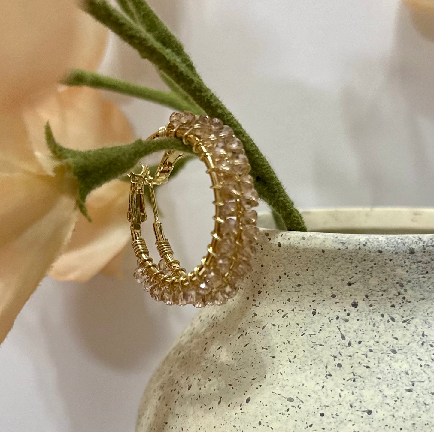 Hoop Earrings in Champagne