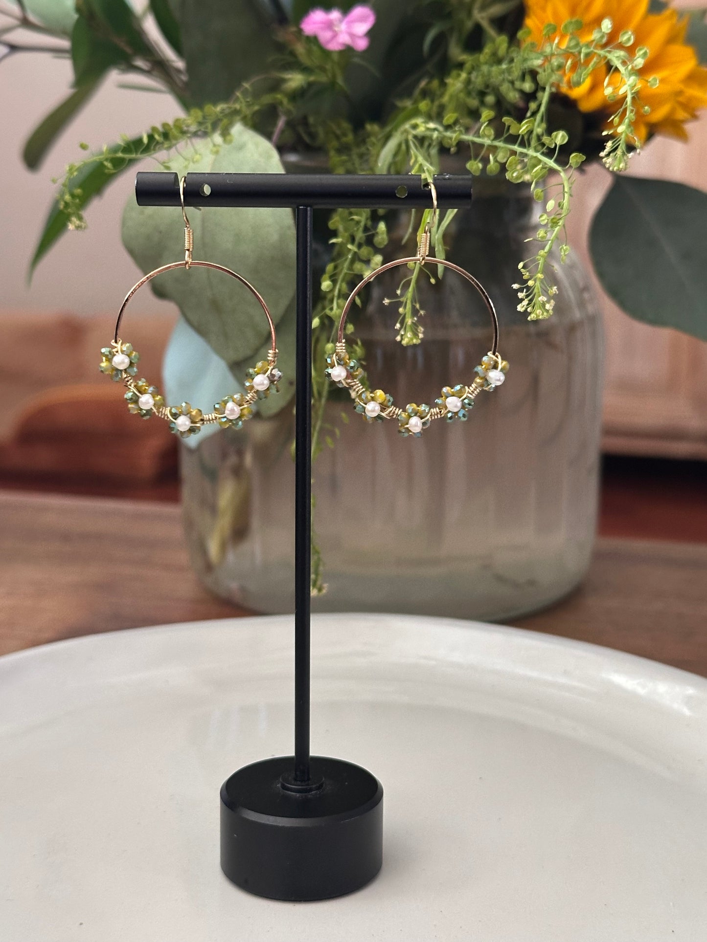 Dangle and Drop Earrings I’m Green and Gold