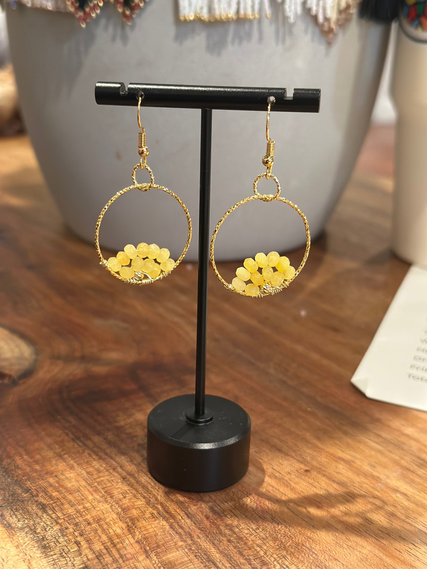 Dangle and Drop Earrings in Yellow and Gold