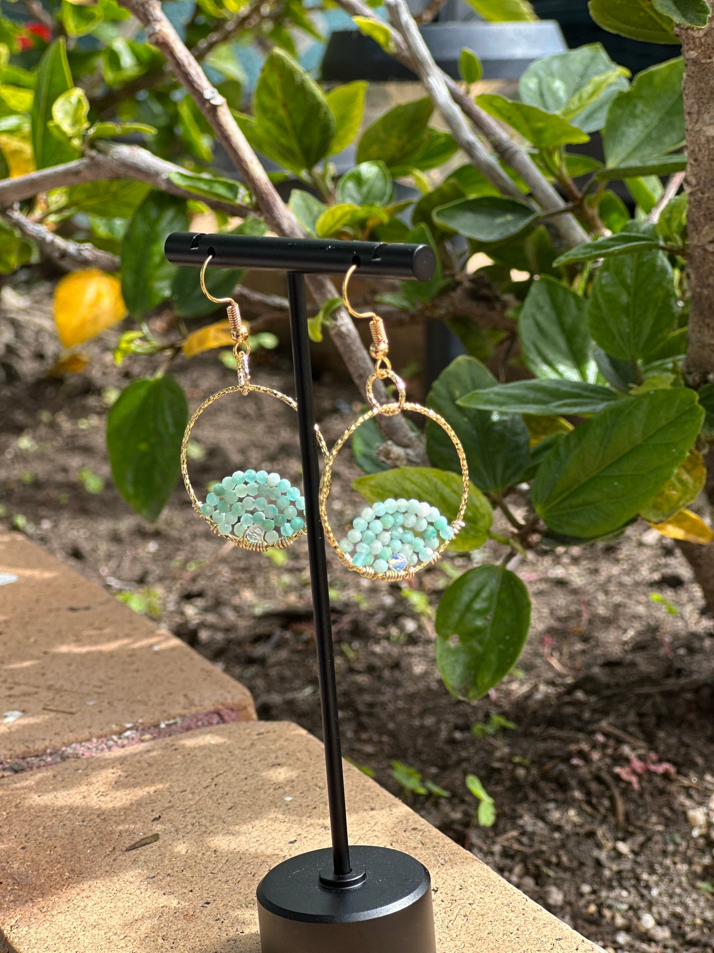 Dangle and Drop Earrings in Aqua