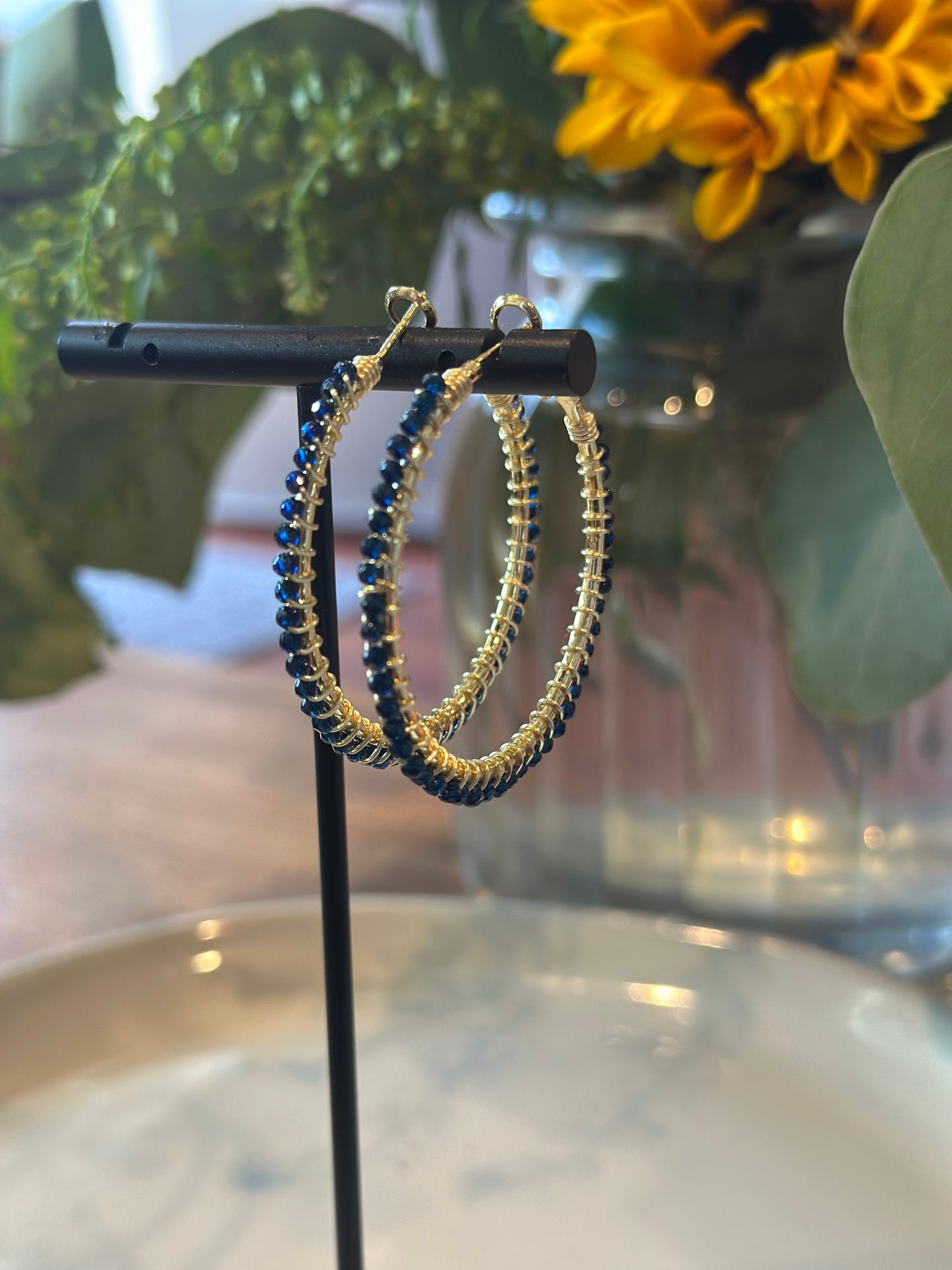 Hoop Earrings in Blue