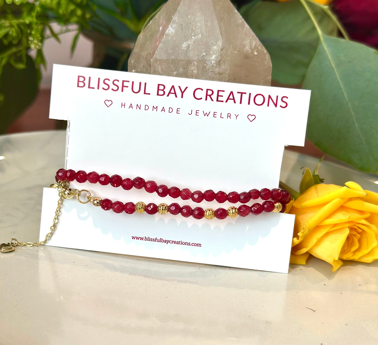 Bracelet Set in Red and Gold