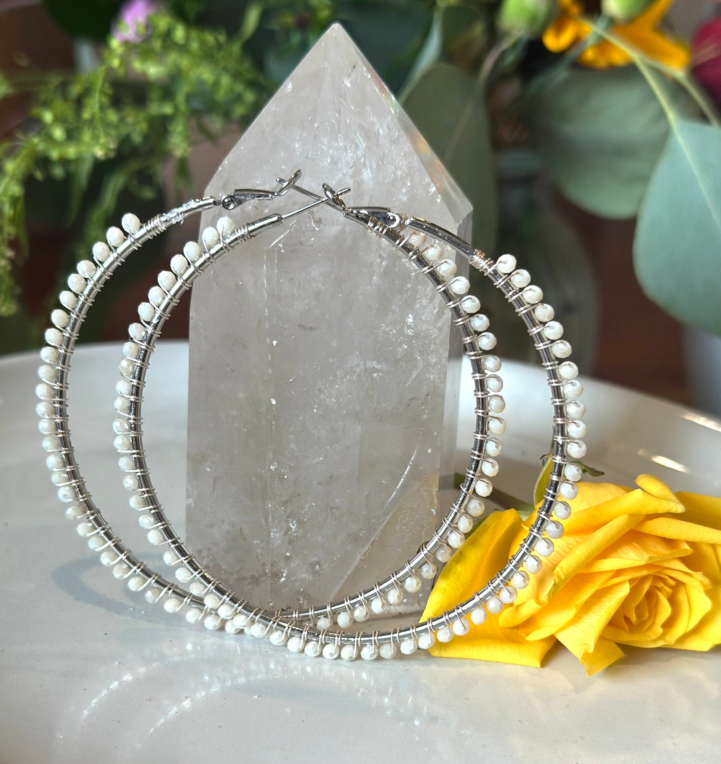 Hoop Earrings in White