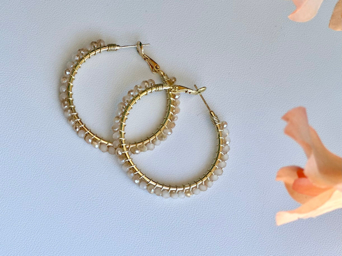 Hoop Earrings in Ivory