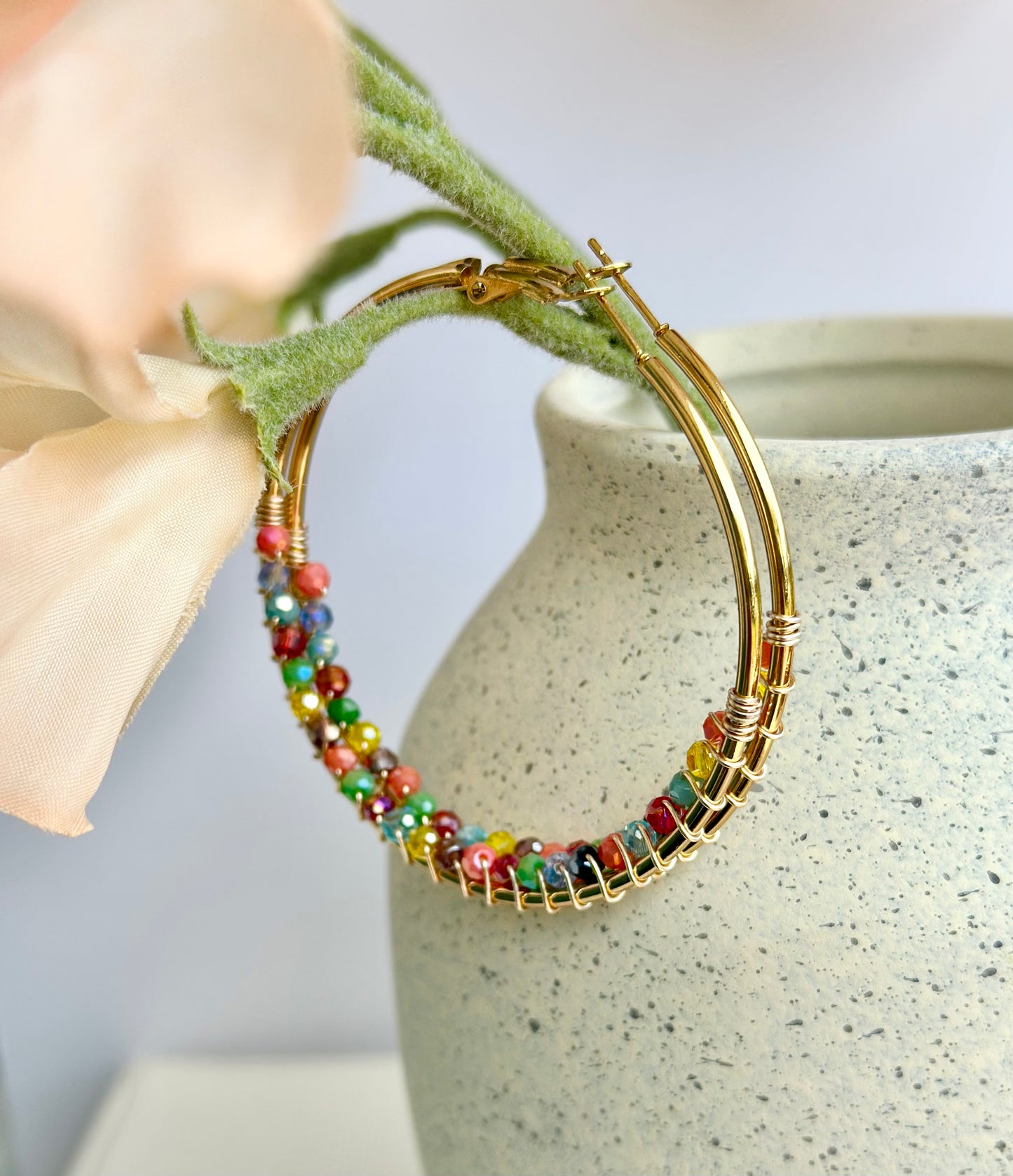 Hoop Earrings with Multicolor