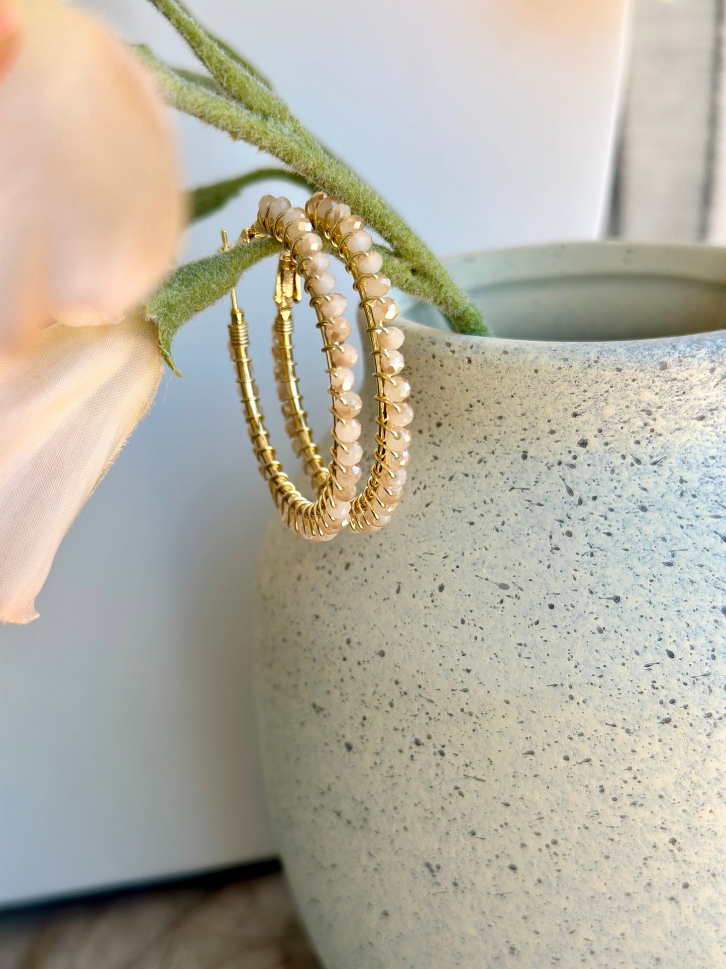 Hoop Earrings in Ivory