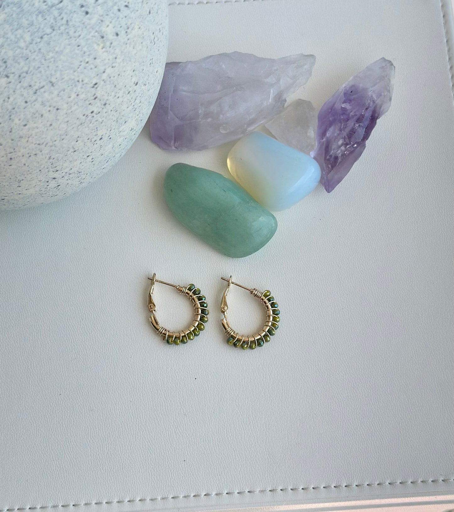 Hoop Earrings in Green (Mini)