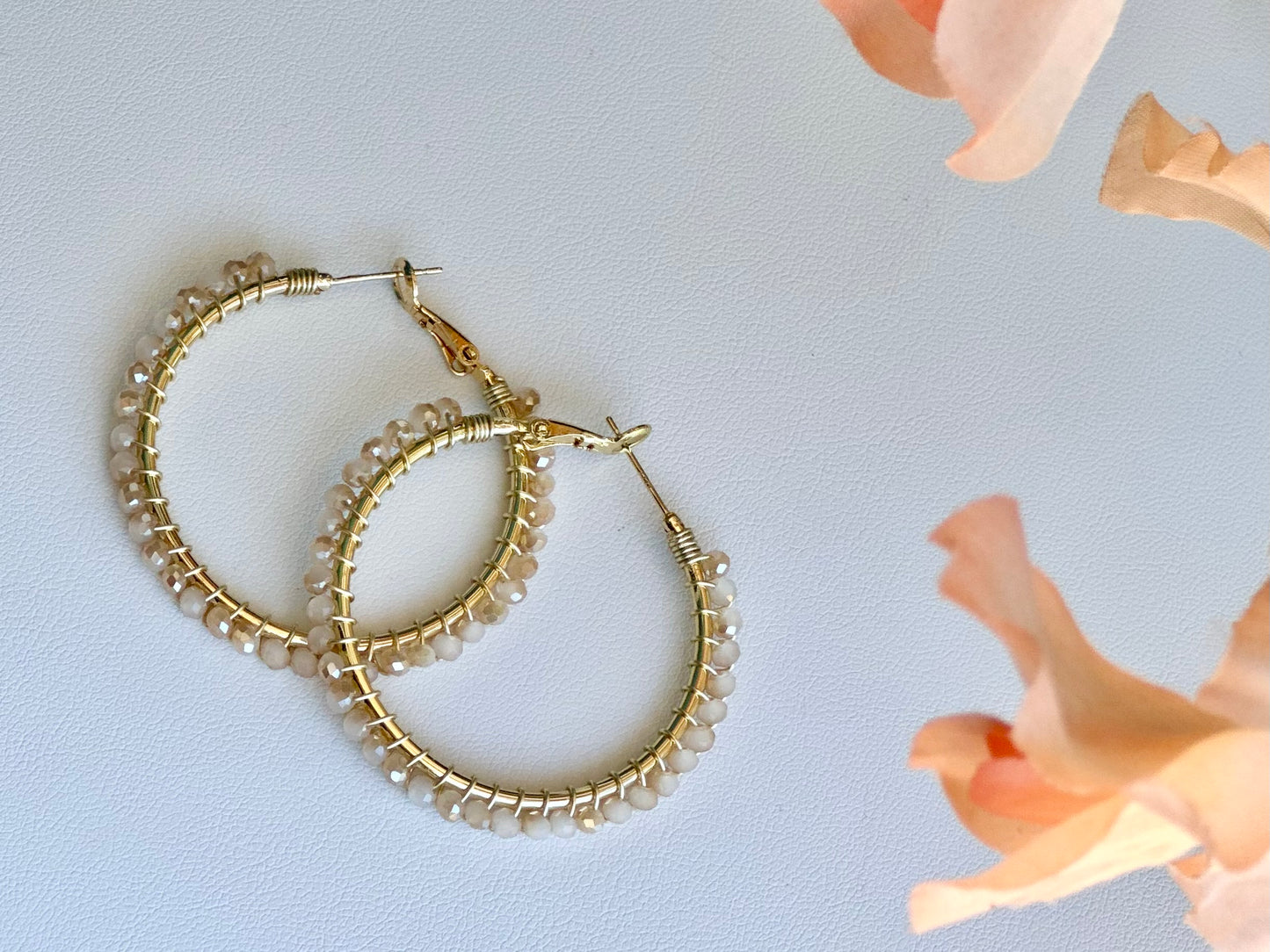 Hoop Earrings in Ivory