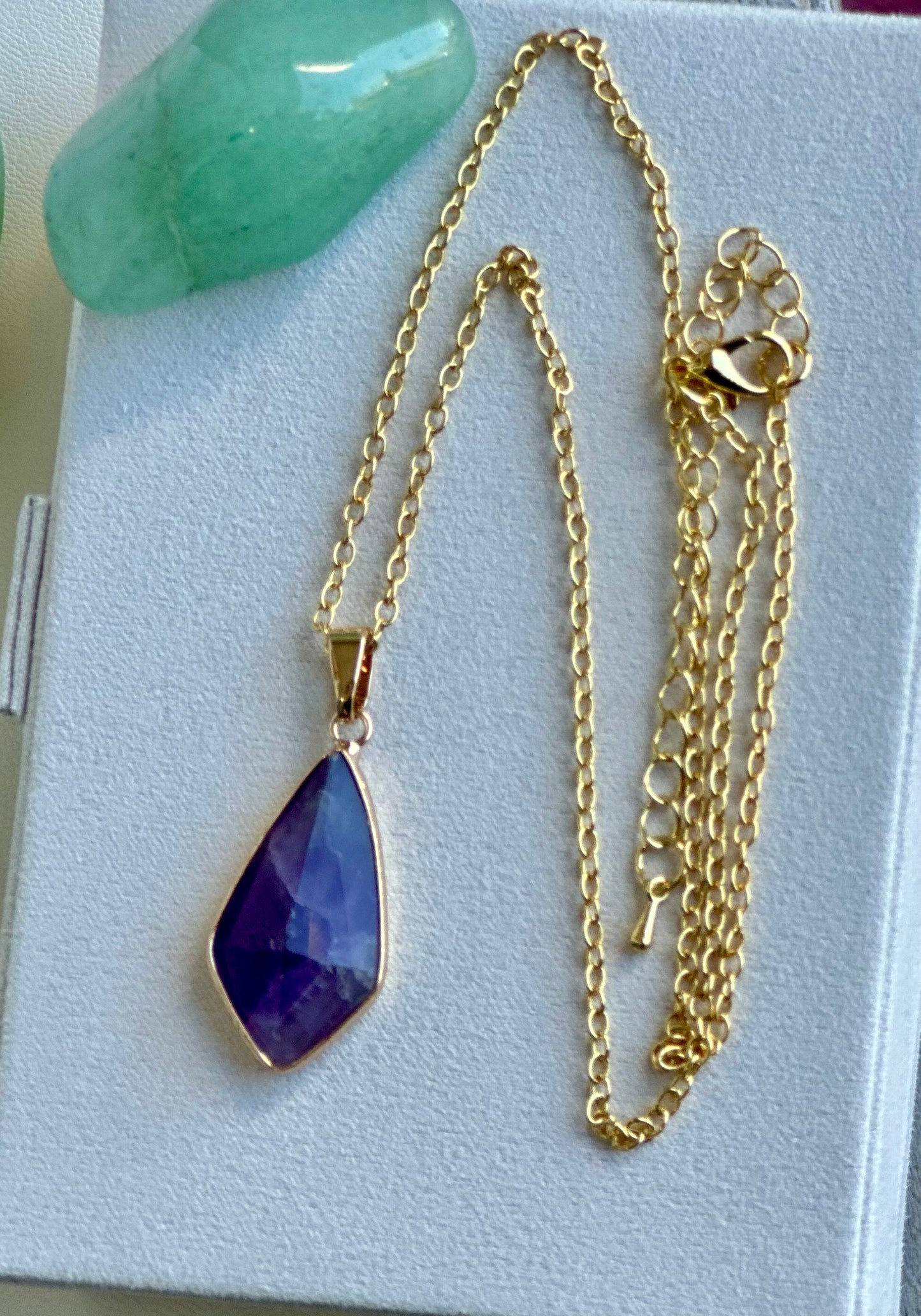 Necklace with Amethyst Drop Pendant