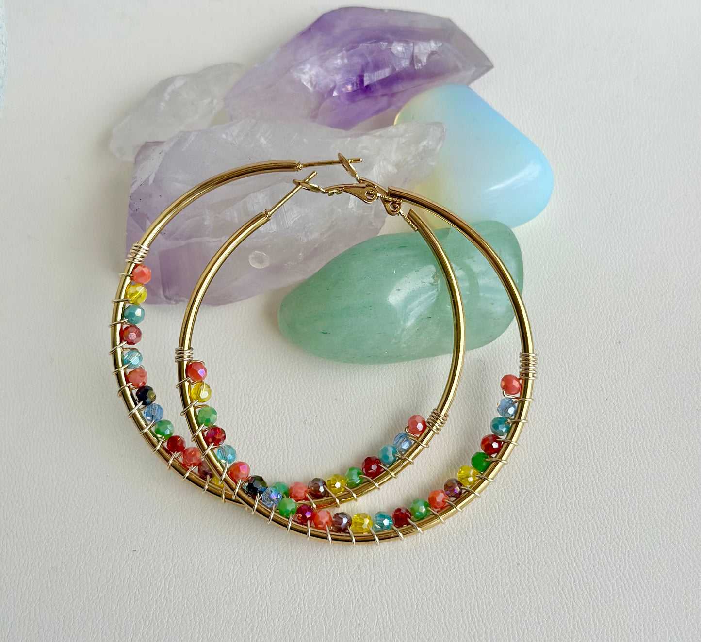 Hoop Earrings with Multicolor