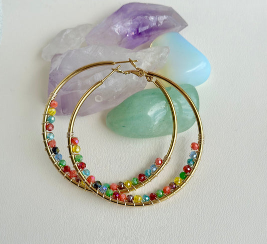 Hoop Earrings with Multicolor