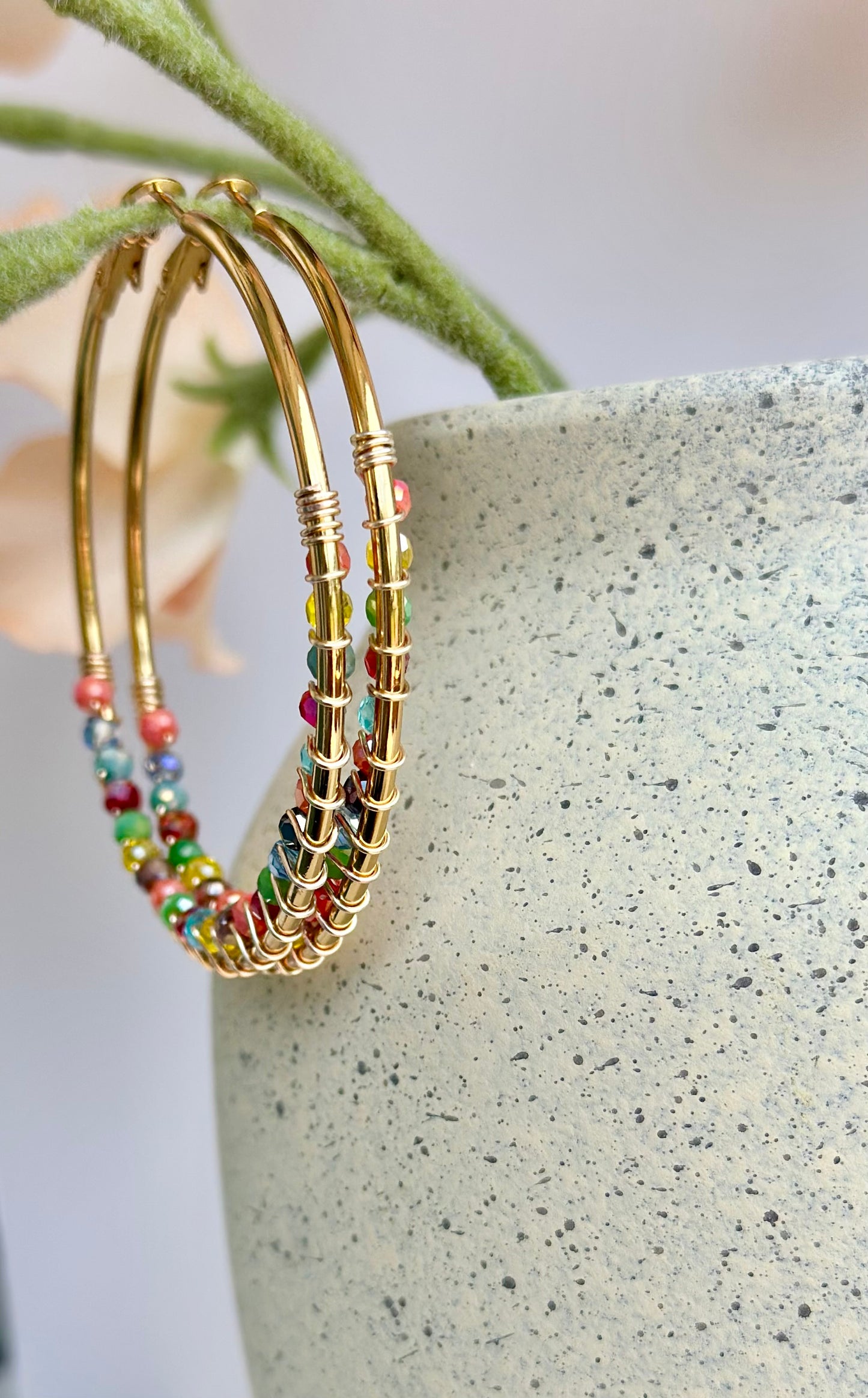 Hoop Earrings with Multicolor