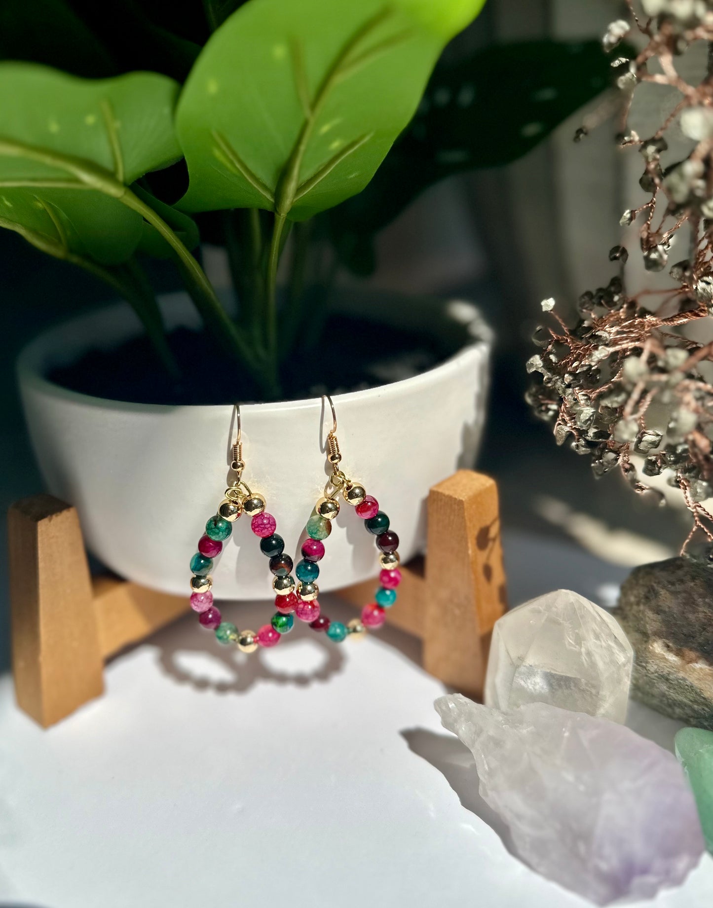 Dangle and Drop Earrings in Multicolor and Gold