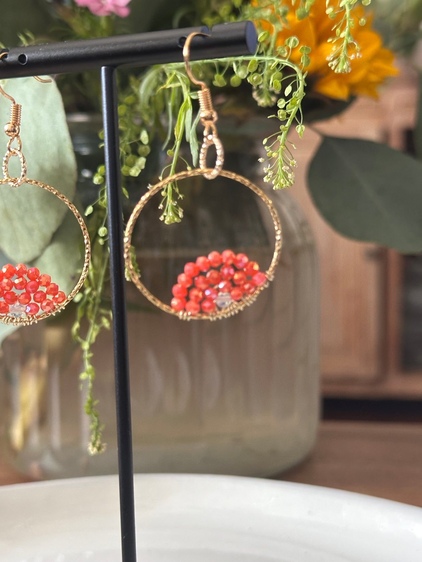 Dangle and Drop in Orange and Gold.