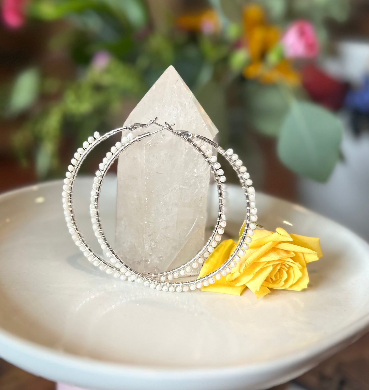 Hoop Earrings in White