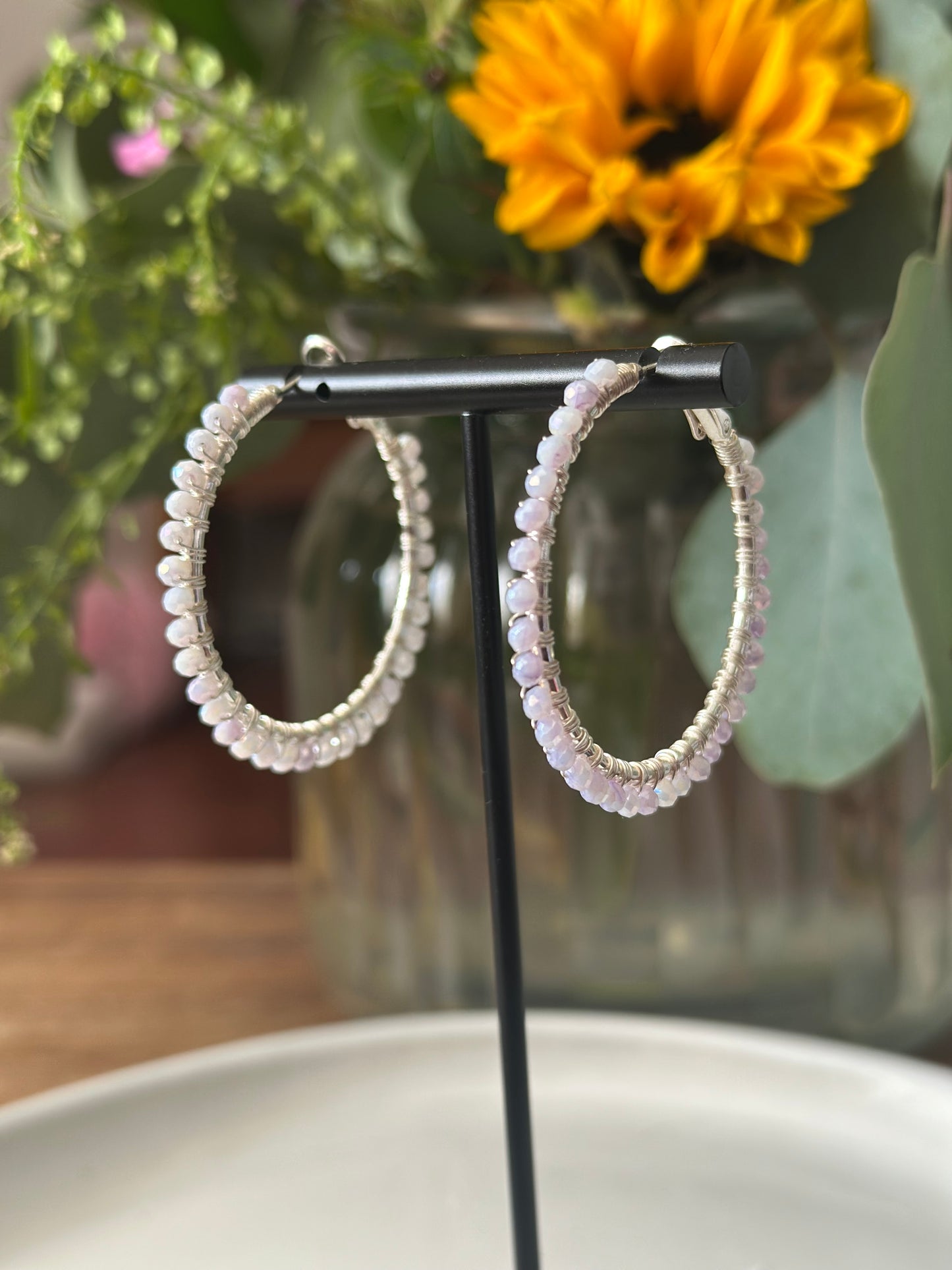 Hoop Earrings in Lilac