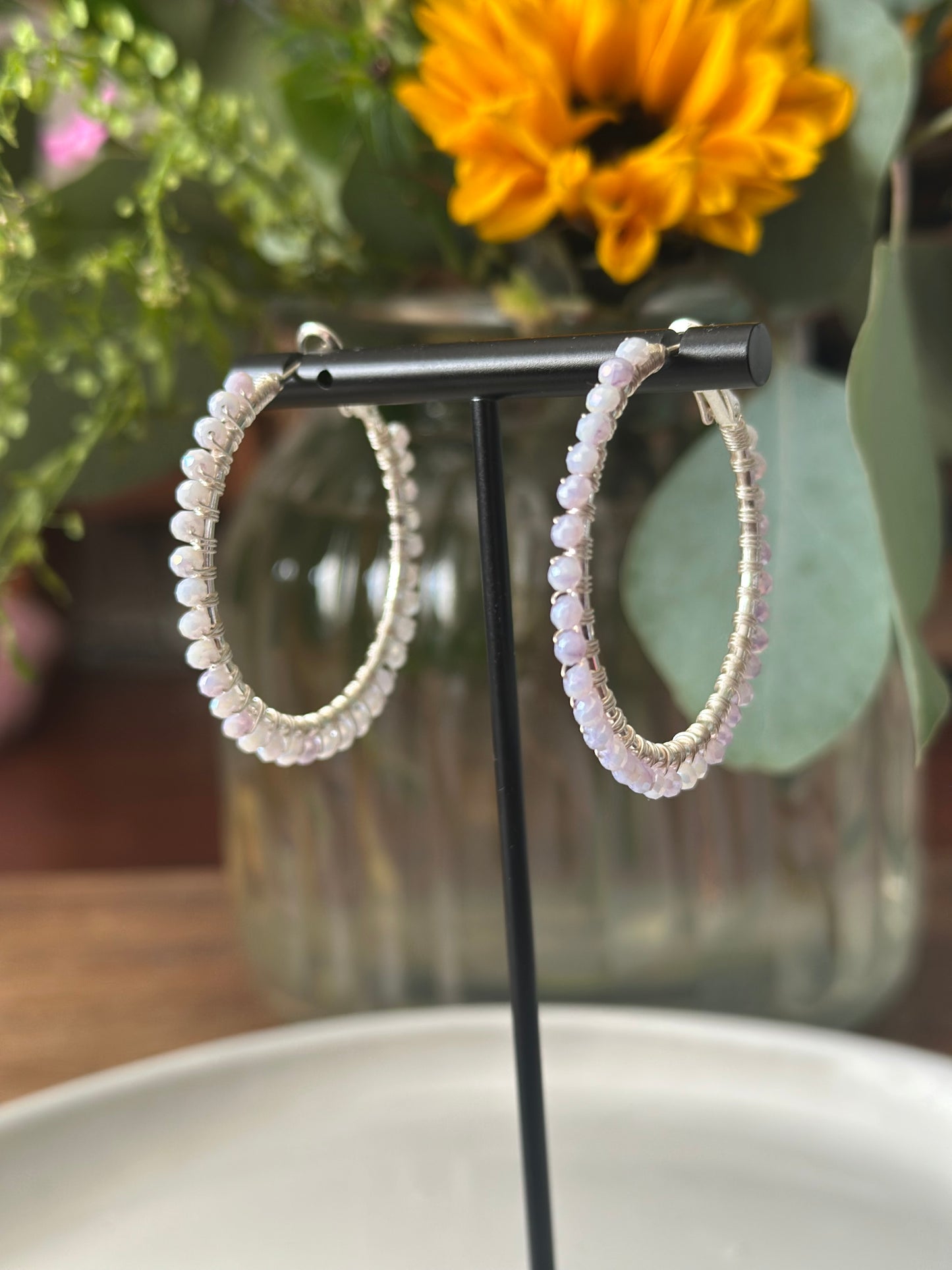 Hoop Earrings in Lilac