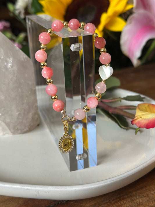 Bracelet in Coral Pink and Gold