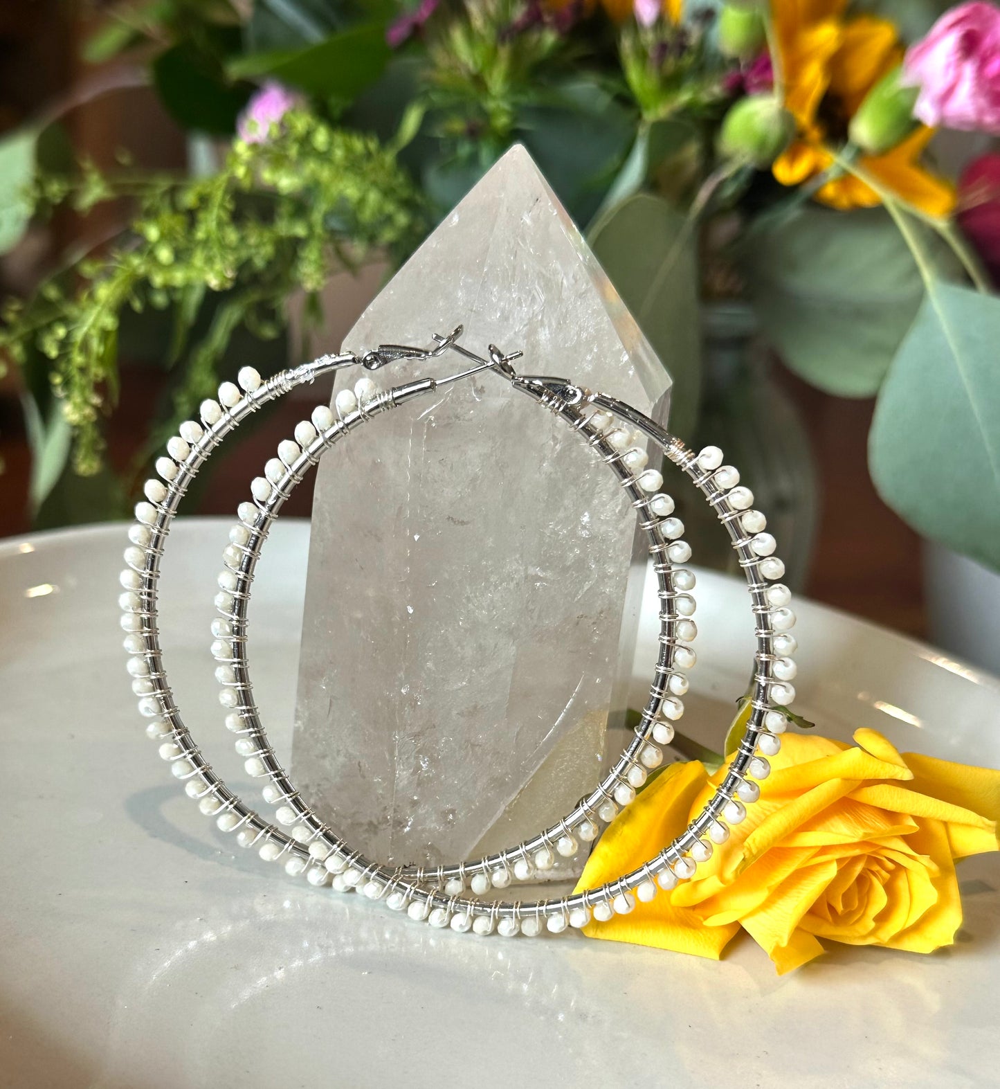 Hoop Earrings in White