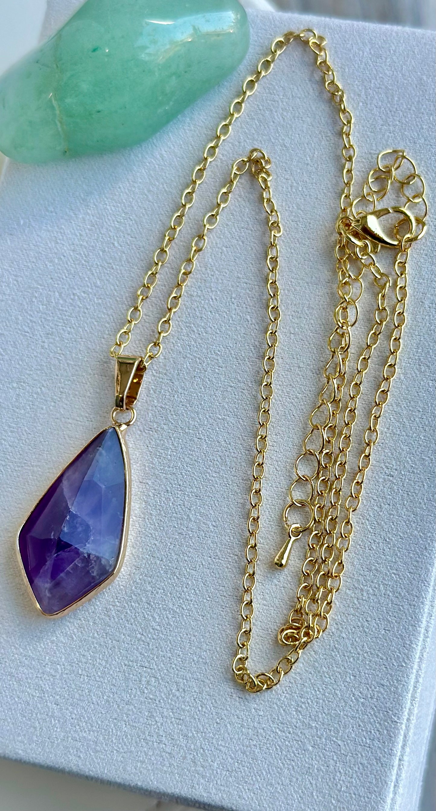 Necklace with Amethyst Drop Pendant