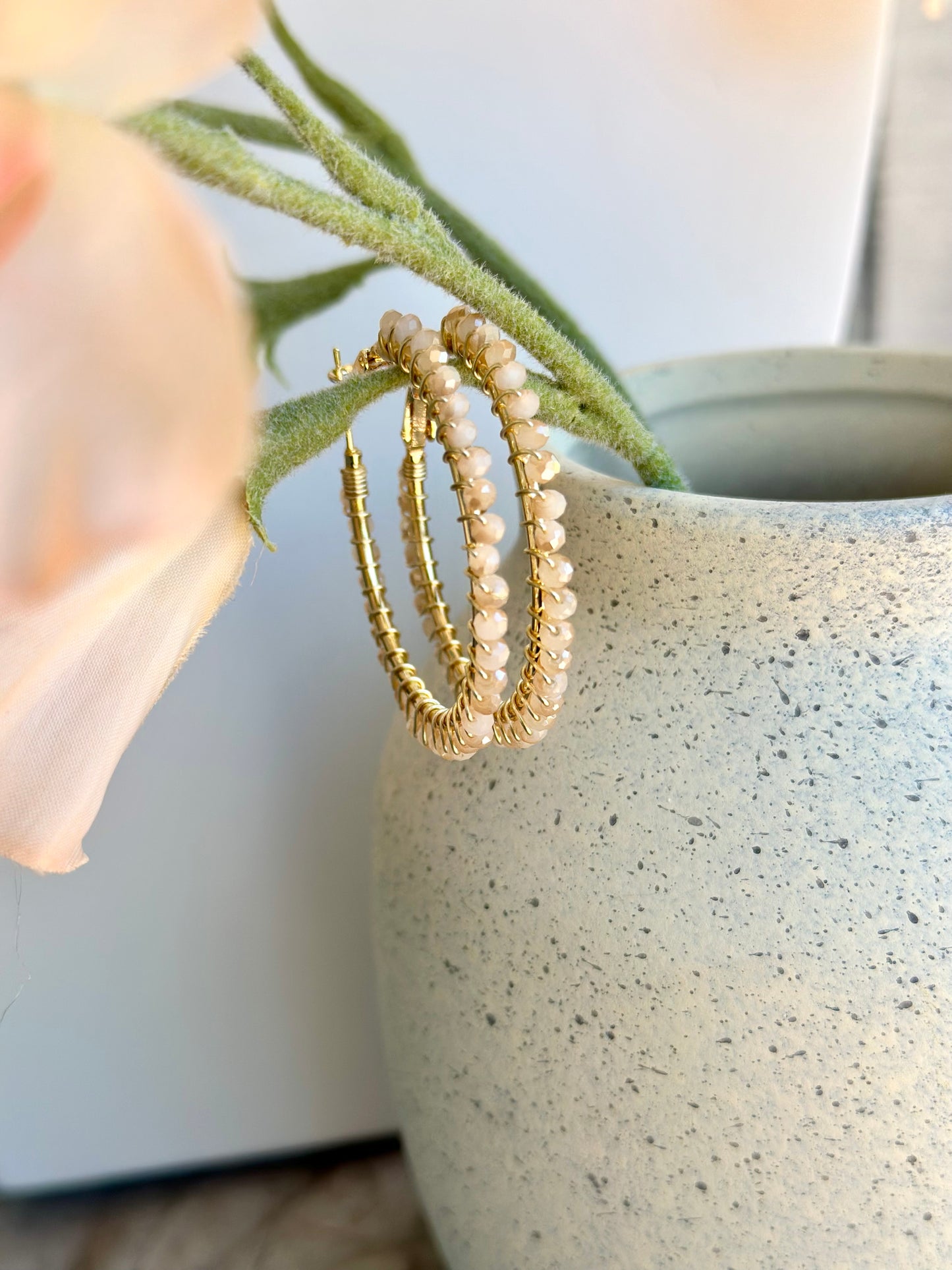 Hoop Earrings in Ivory