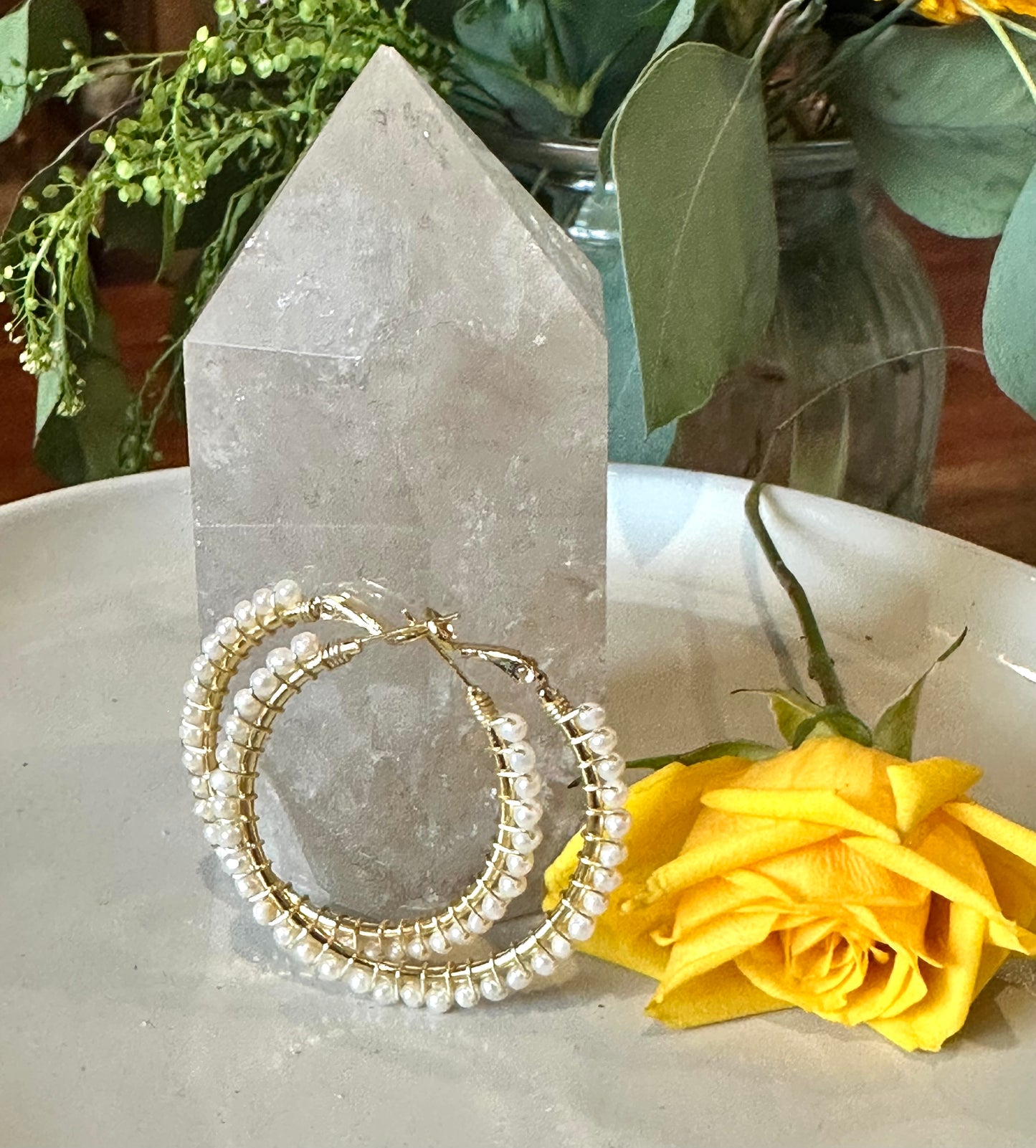 Hoop Earrings in Ivory