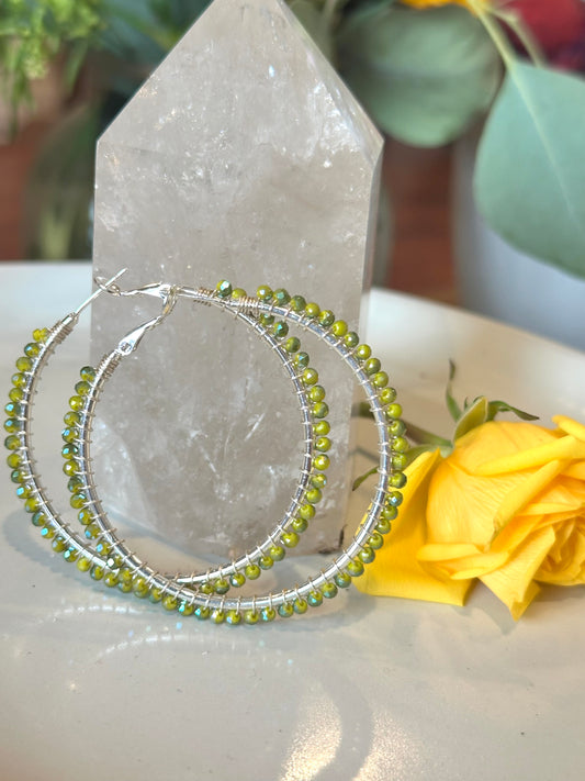 Hoop Earrings in Green