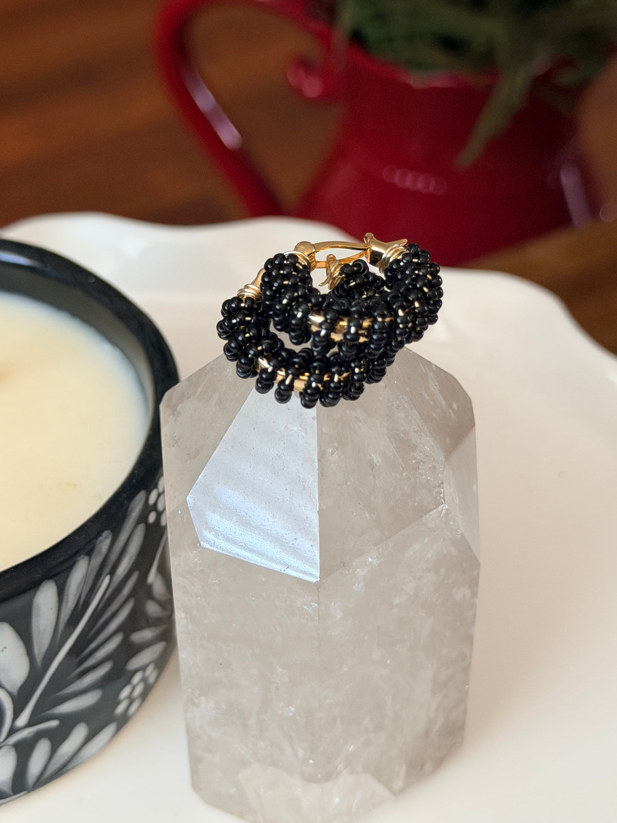 Hoop Earrings in Gold and Gold.