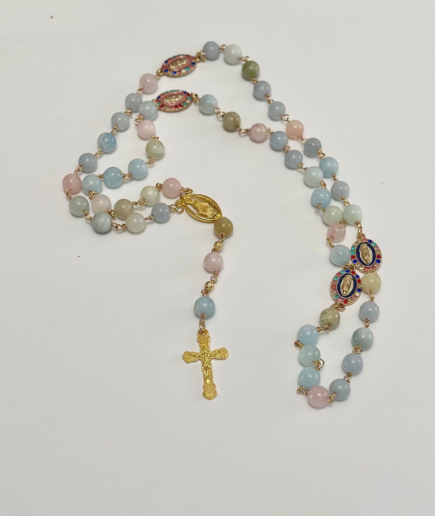 Rosary with Multicolored Morganite