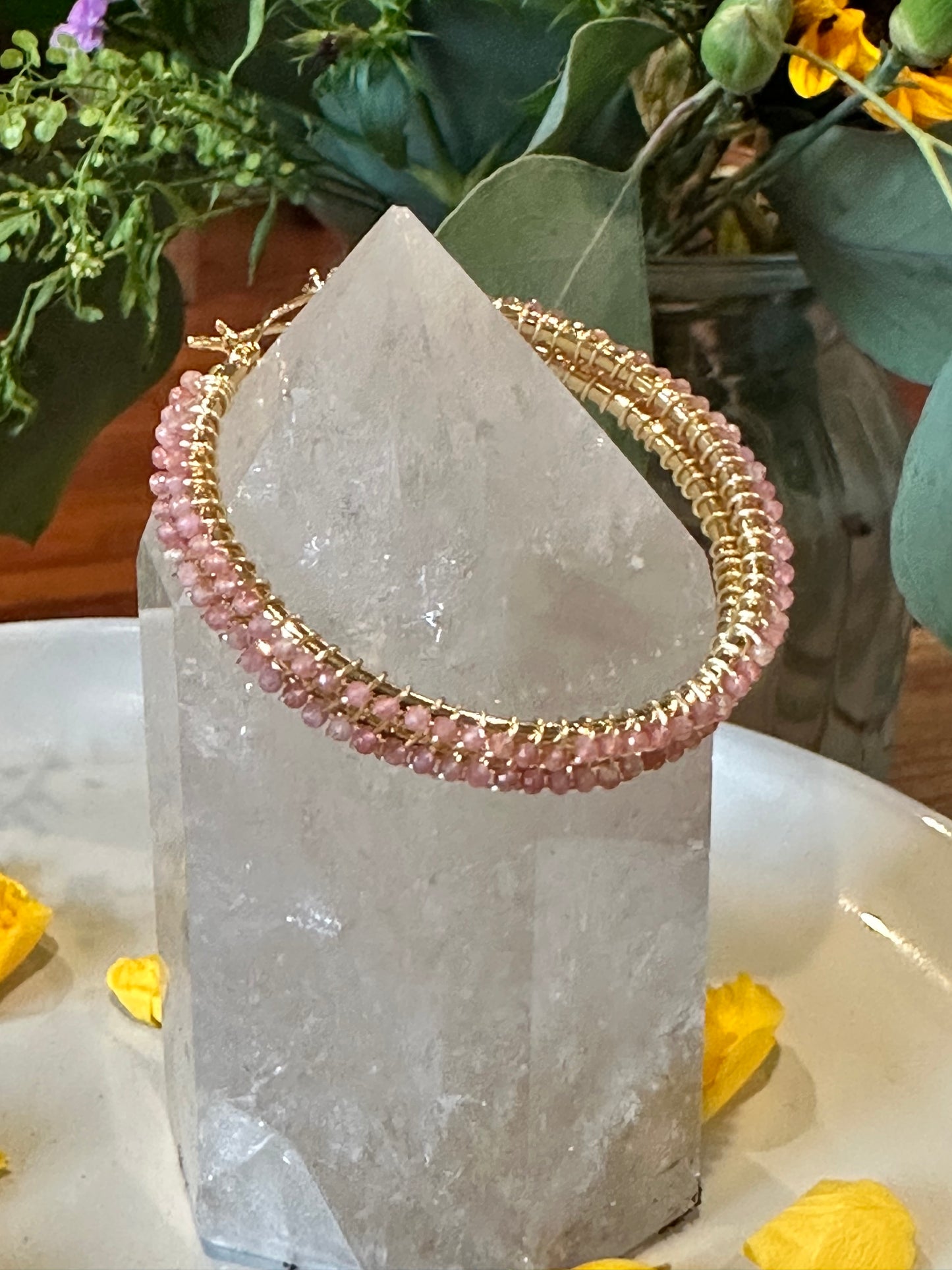 Hoop Earrings in Pink