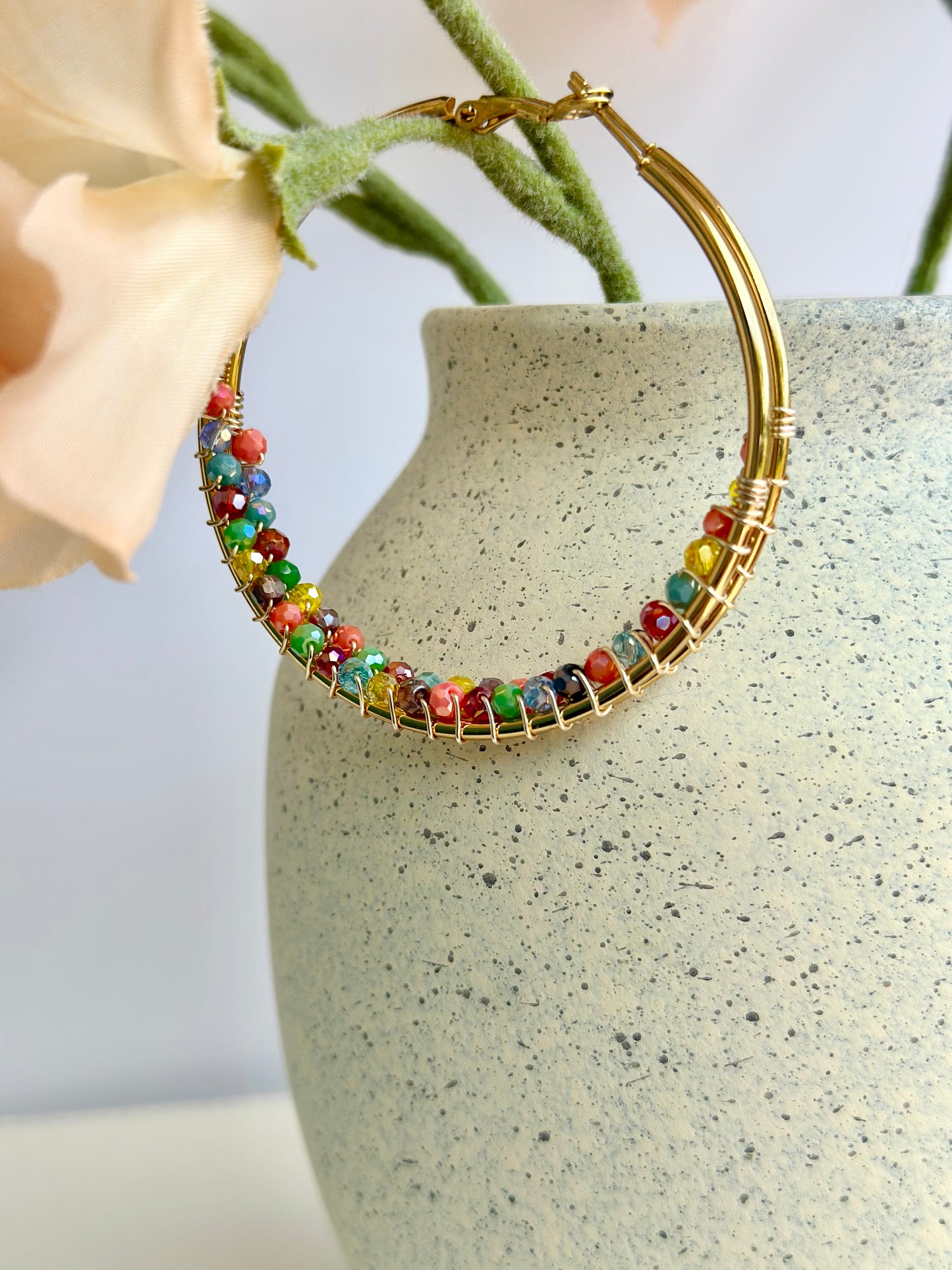 Hoop Earrings with Multicolor