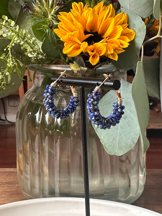 Hoop Earrings in Blue