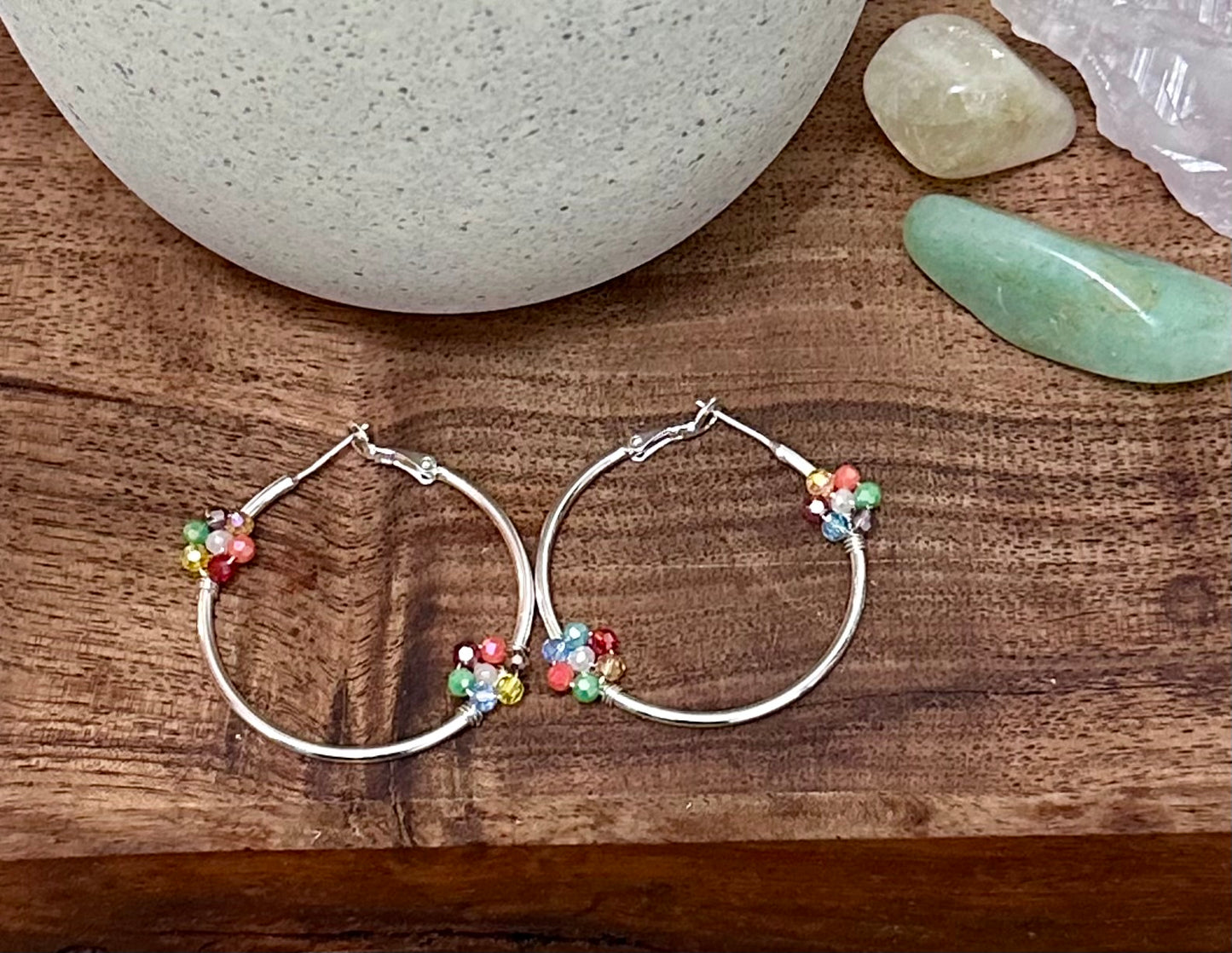 Hoops Earrings in Multicolor and Silver