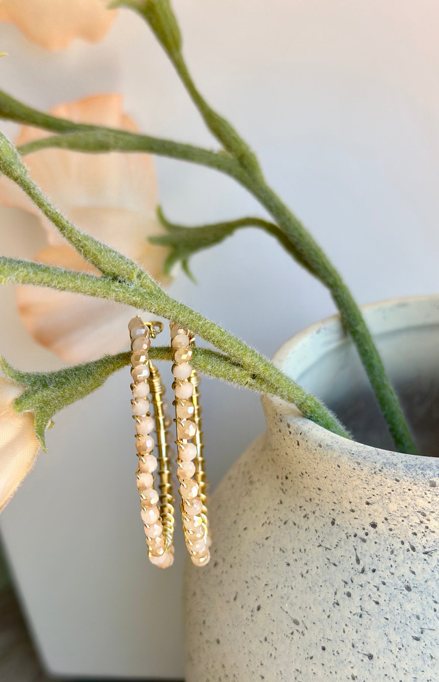 Hoop Earrings in Ivory