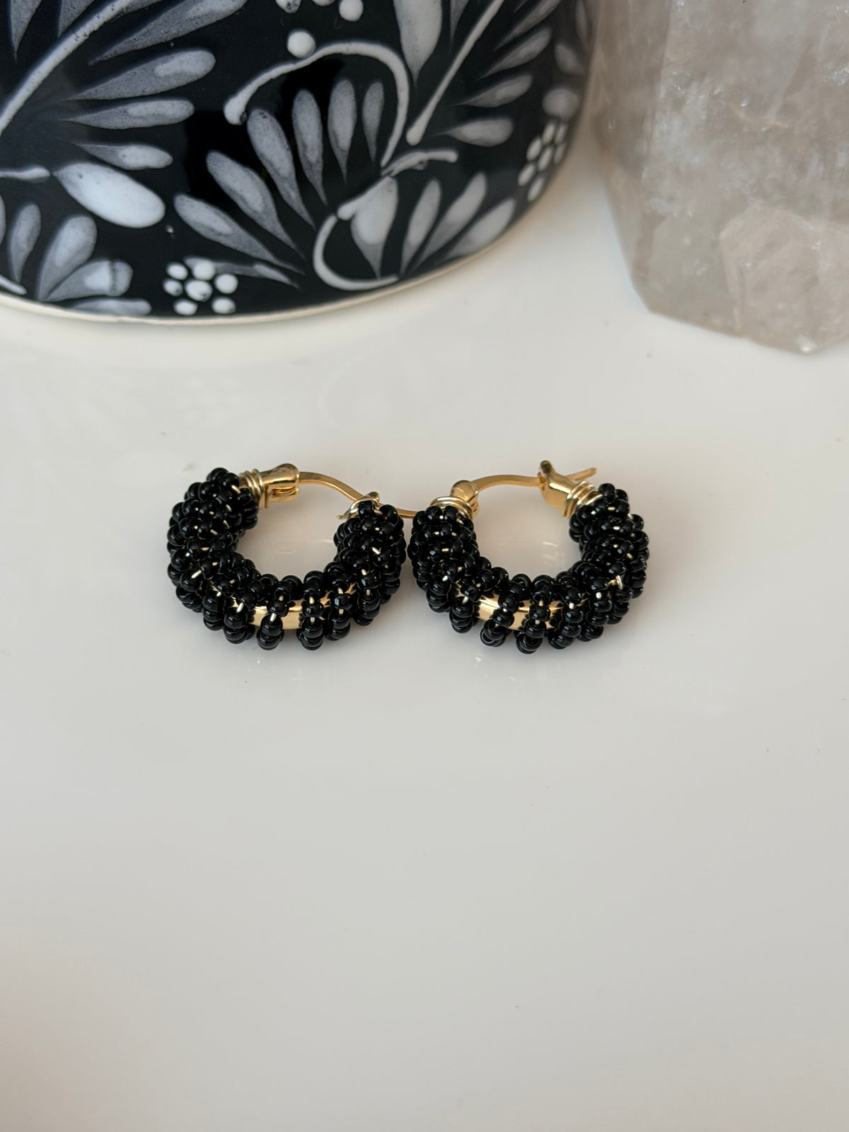 Hoop Earrings in Gold and Gold.
