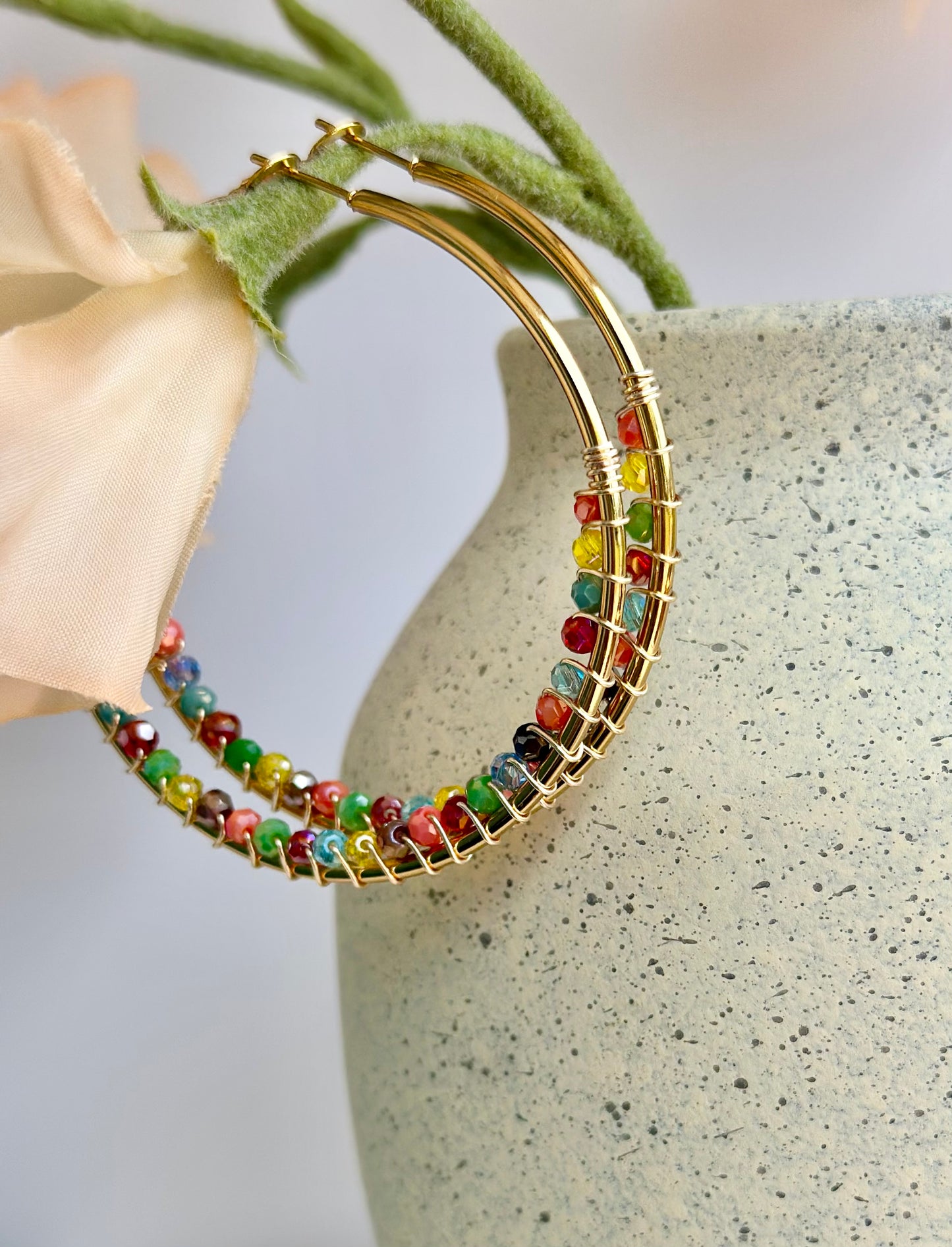 Hoop Earrings with Multicolor