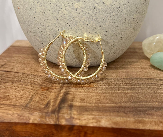 Hoop Earrings in Champagne