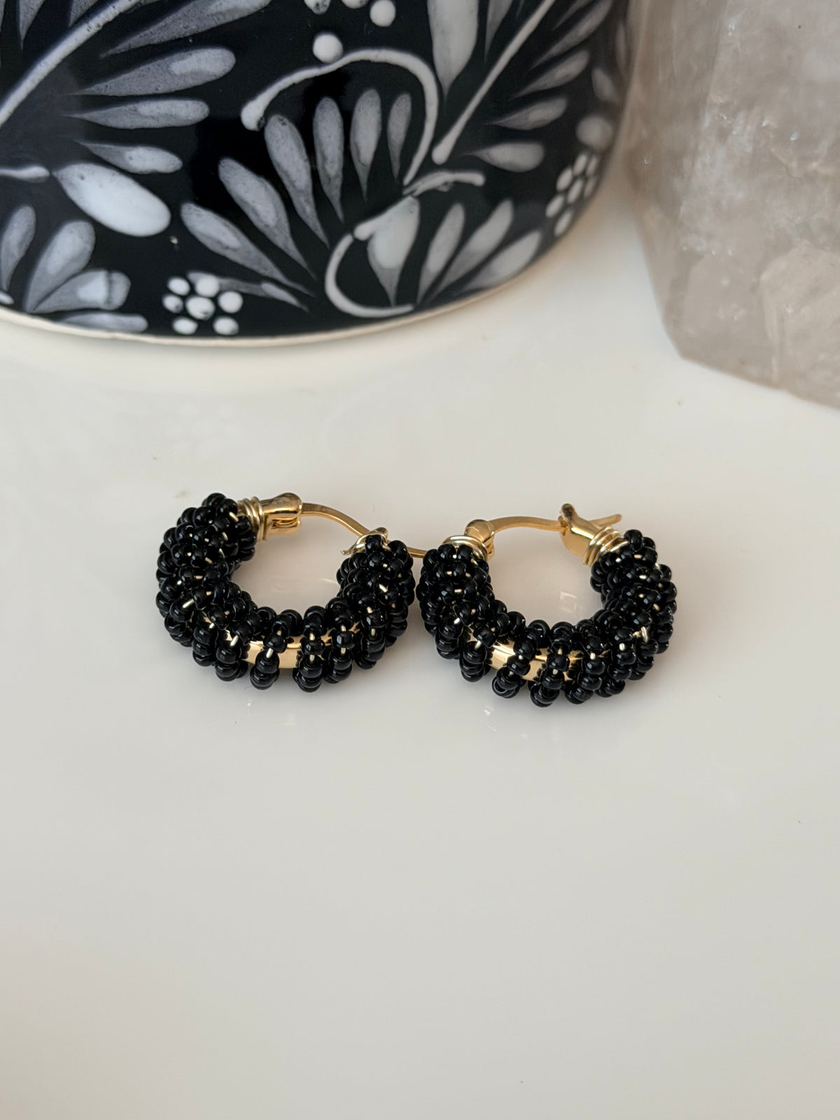 Hoop Earrings in Gold and Gold.