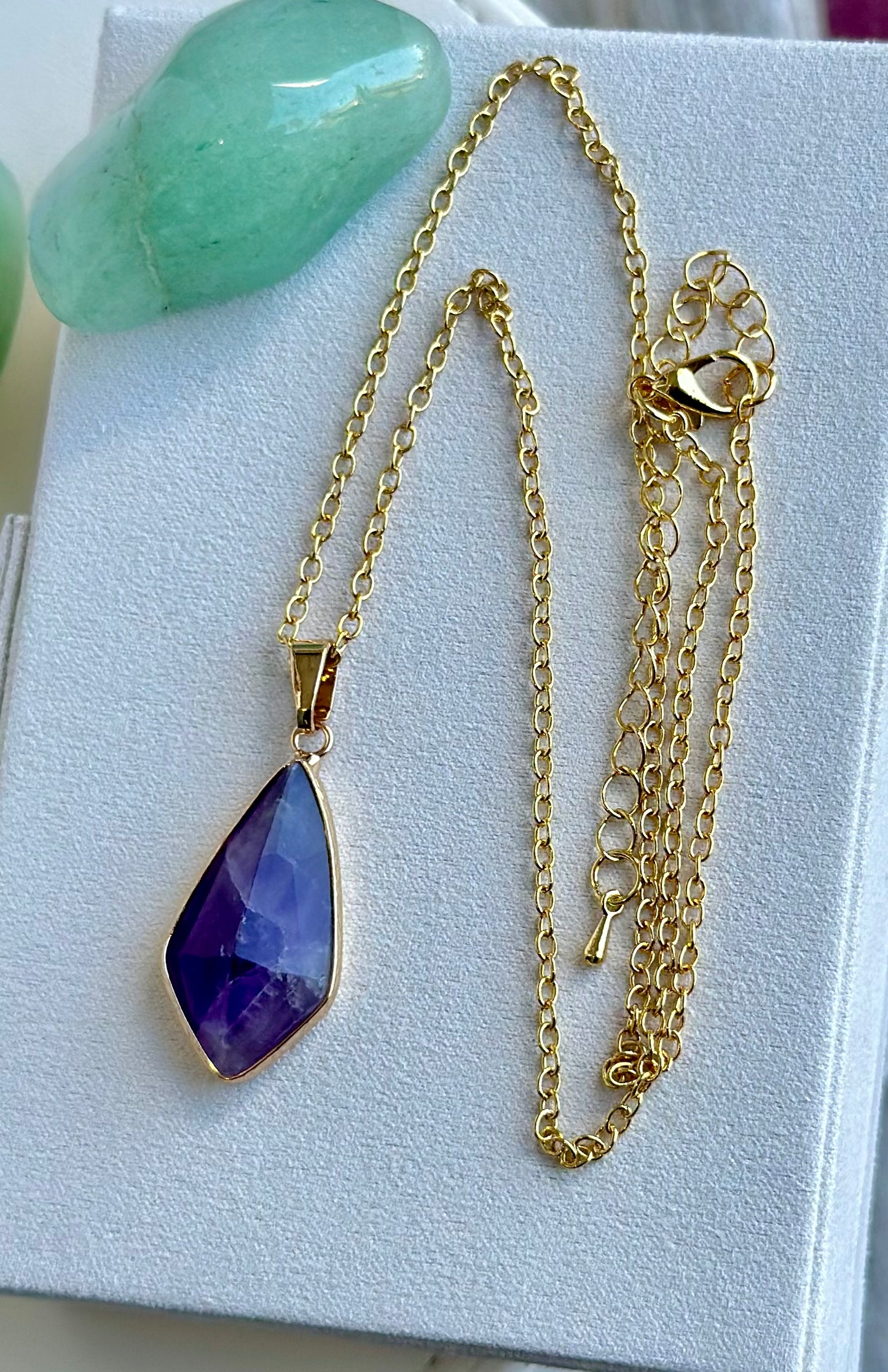 Necklace with Amethyst Drop Pendant