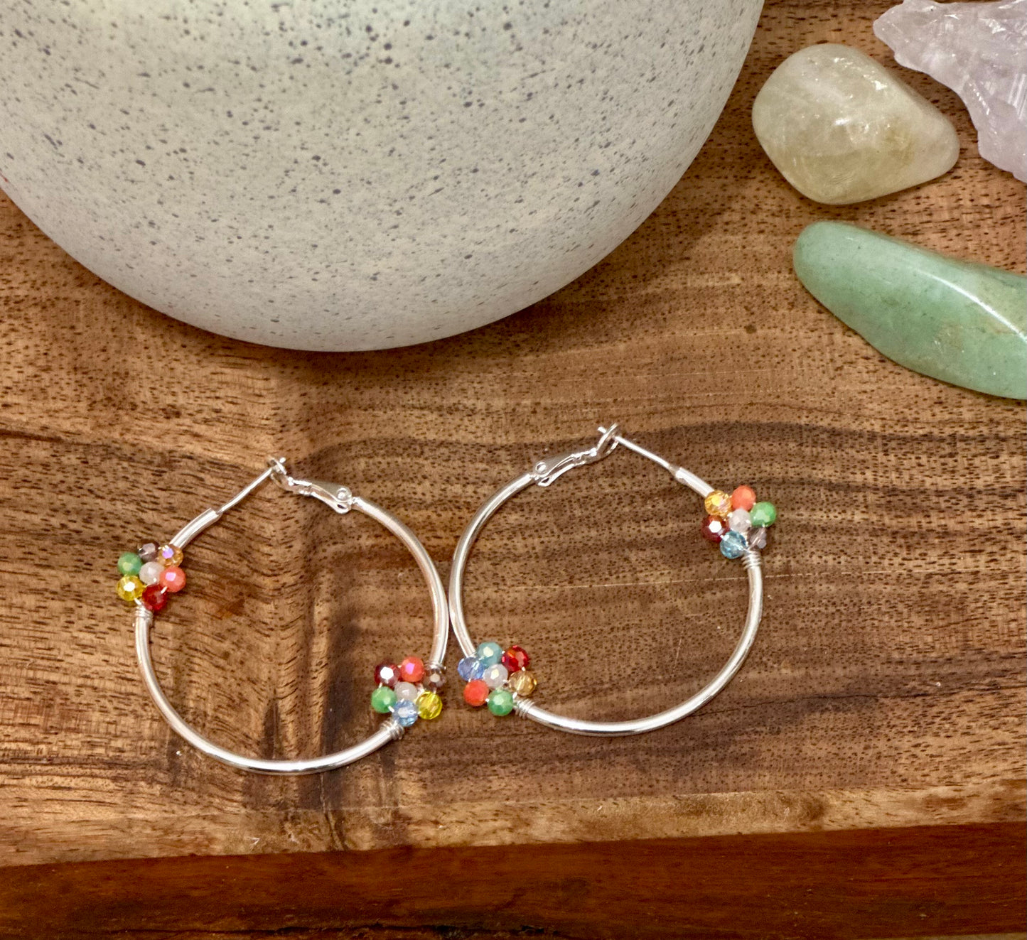 Hoops Earrings in Multicolor and Silver