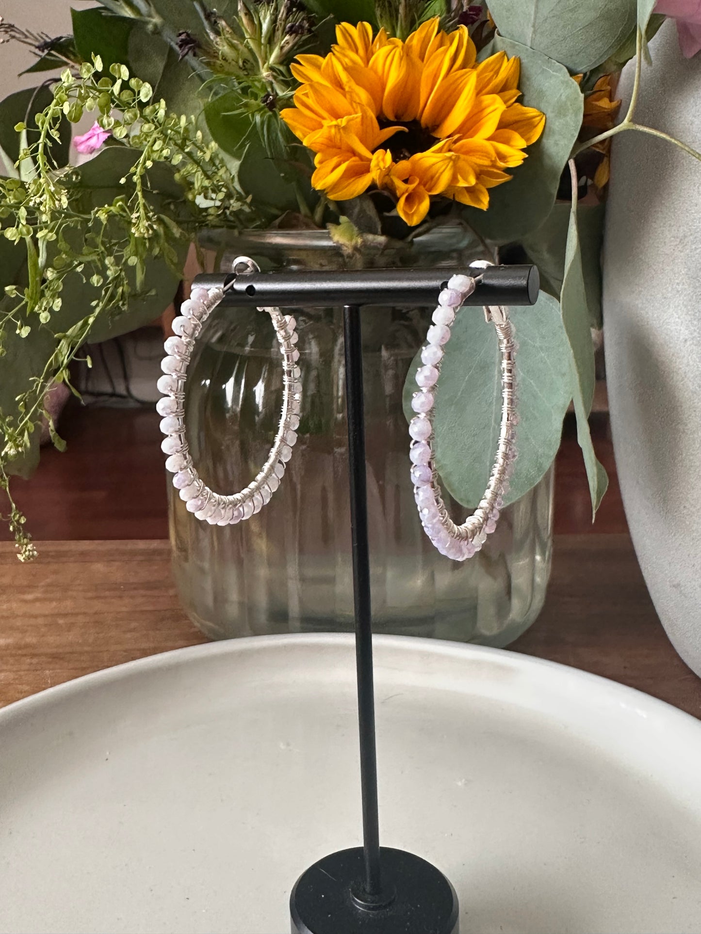 Hoop Earrings in Lilac