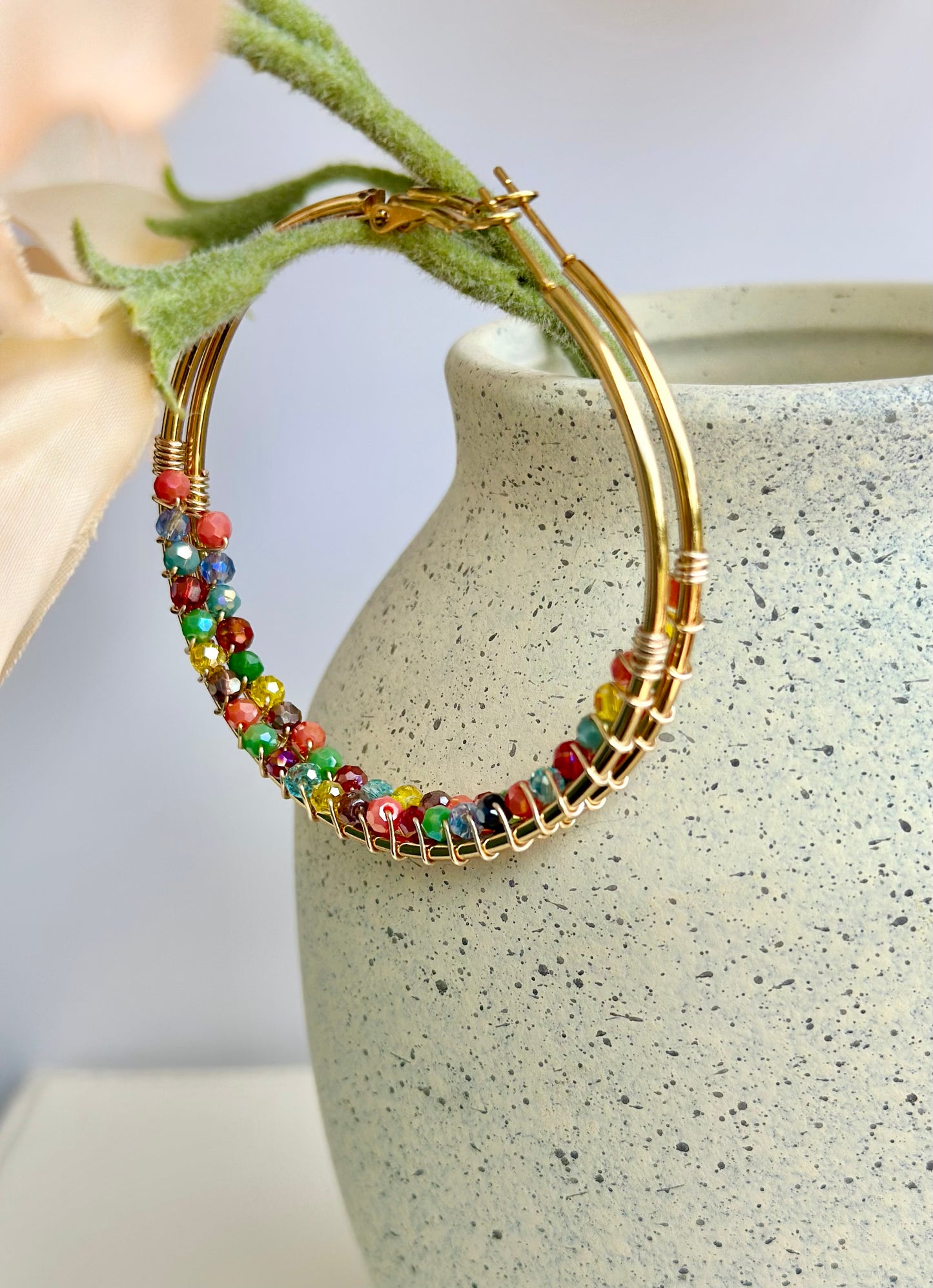 Hoop Earrings with Multicolor