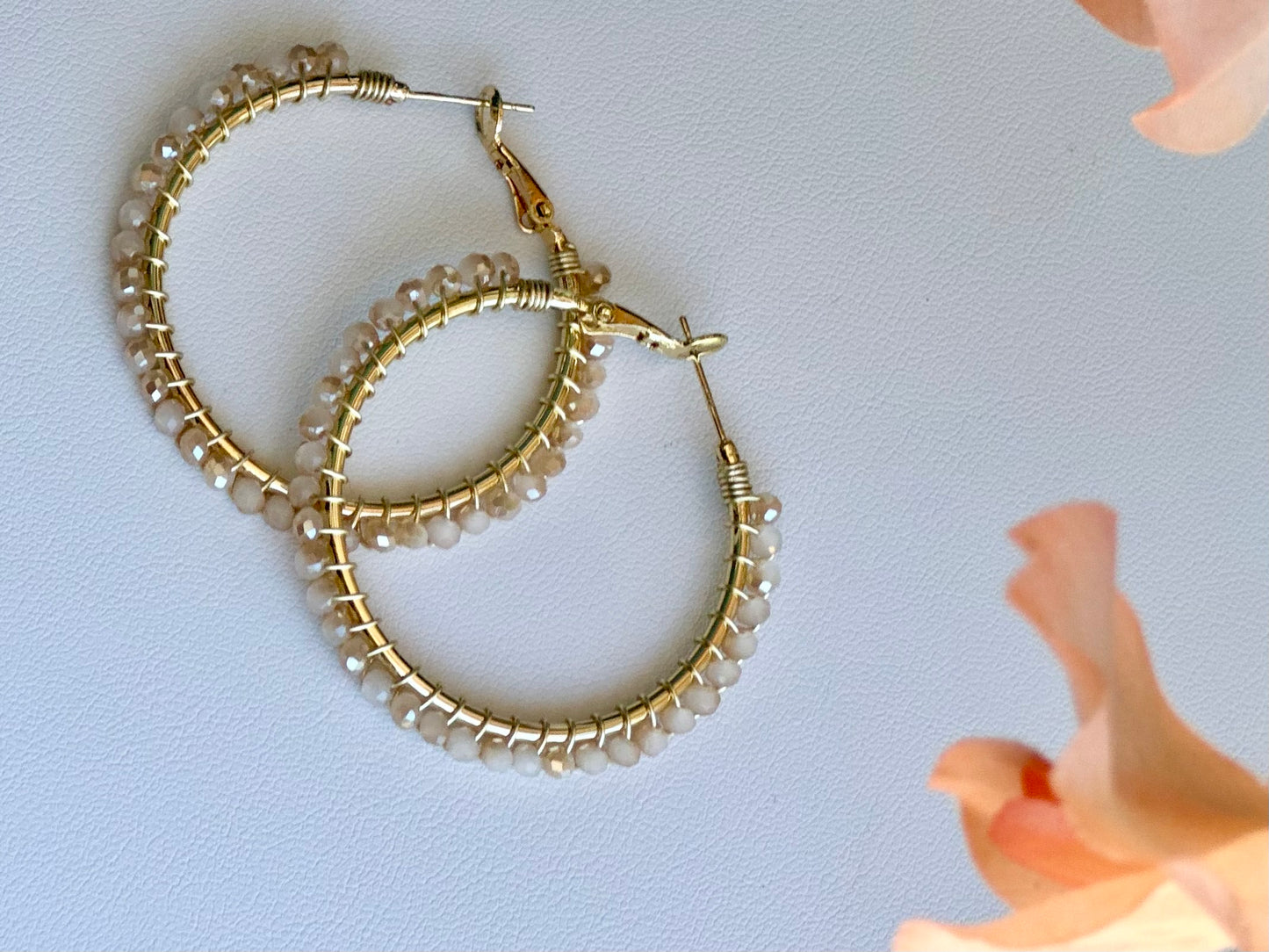 Hoop Earrings in Ivory