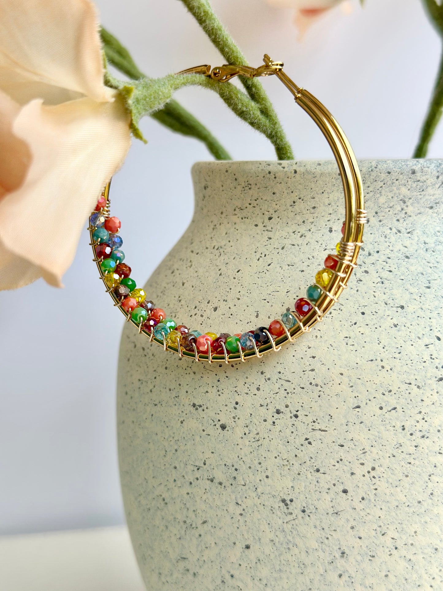 Hoop Earrings with Multicolor