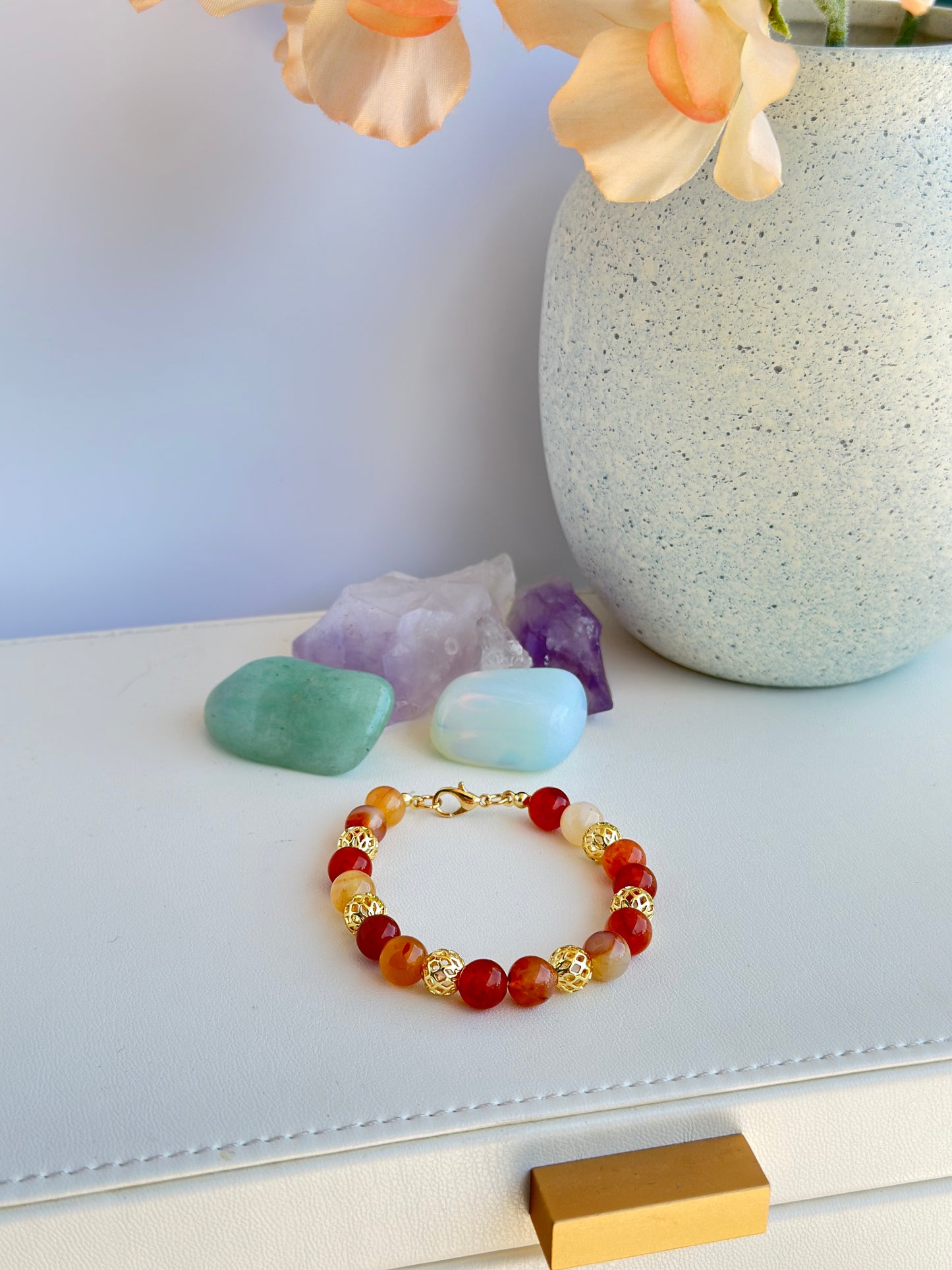 Bracelet Natural  Brown/Red Gemstones