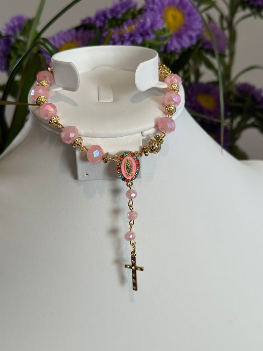 Rosary Bracelet in Pink